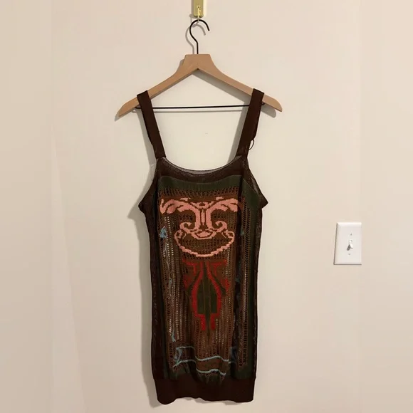 Jean Paul Gaultier Knit Sheer Multi-Color Jumper Vintage Dress Size Medium - Picture 8 of 9